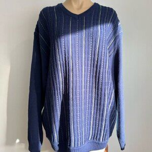 Vintage Arnold Palmer Men’s XL Pullover Wool Grandpa Crewneck Sweater Navy Blue